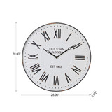 28" Farmhouse Metal Enamel Wall Clock