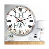 Life On the Farm Large Cottage Wall Clock - 36" x 28" x 1"