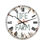 Life On the Farm Large Cottage Wall Clock - 36" x 28" x 1"