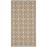 Courtyard Brown and Creme 6'7" x 9'6" Sisal Weave Outdoor Area Rug