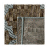 Courtyard Brown and Aqua 5'3" x 7'7" Outdoor Area Rug
