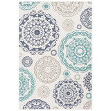 Alfresco ALF-9665 Teal 5'3" x 7'6" Area Rug, Indoor/Outdoor