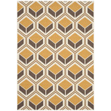 Hampton Ivory and Camel 5'1" x 7'7" Outdoor Area Rug