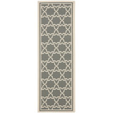 Courtyard Anthracite and Beige 2'3" x 6'7" Runner Outdoor Area Rug