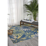 Backyard BAC022 Blue 4'3" x 6'3" Outdoor Area Rug