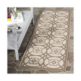 Courtyard Beige and Dark Beige 2'3" x 6'7" Sisal Weave Runner Outdoor Area Rug