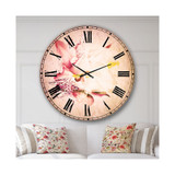 Floral Oversized Round Metal Wall Clock - 36 x 36