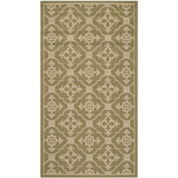 Courtyard Green and Creme 2'7" x 5' Sisal Weave Outdoor Area Rug