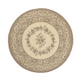 Courtyard Creme and Brown 5'3" x 5'3" Sisal Weave Round Outdoor Area Rug