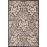 Courtyard Chocolate and Natural 5'3" x 7'7" Outdoor Area Rug