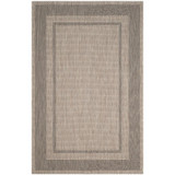 Courtyard Beige and Black 6'7" x 9'6" Outdoor Area Rug