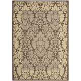 Courtyard Chocolate and Natural 4' x 5'7" Outdoor Area Rug
