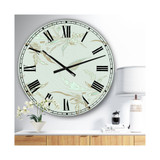 Sage Flowers Oversized Cottage Wall Clock - 36" x 28" x 1"