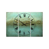 Rocky Shoals Oversized Modern 3 Panels Wall Clock - 38" x 38" x 1"