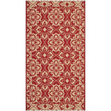 Courtyard Red and Creme 2'7" x 5' Sisal Weave Outdoor Area Rug
