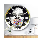 Black Blossom Oversized Modern Wall Clock - 36" x 28" x 1"