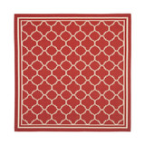Courtyard Red and Bone 5'3" x 5'3" Square Outdoor Area Rug