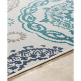 Alfresco ALF-9665 Teal 2'3" x 4'6" Area Rug, Indoor/Outdoor