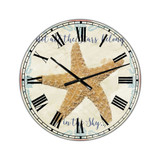 Sea Shells-C Large Nautical & Coastal Wall Clock - 36" x 28" x 1"