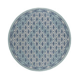 Courtyard Navy and Aqua 6'7" x 6'7" Round Outdoor Area Rug