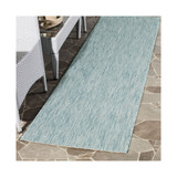 Courtyard Aqua 2'3" x 8' Runner Outdoor Area Rug