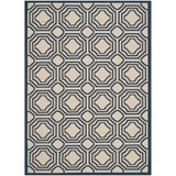 Courtyard Beige and Navy 5'3" x 7'7" Outdoor Area Rug