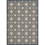 Courtyard Beige and Navy 5'3" x 7'7" Outdoor Area Rug