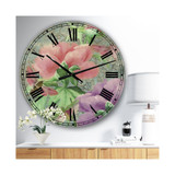 Pink Peonies Large Cottage Wall Clock - 36" x 28" x 1"