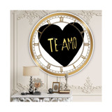 Te Amo Large Glam Wall Clock - 36 x 36