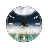 Reach For the Moon Oversized Modern Wall Clock - 36" x 28" x 1"