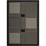 Courtyard Black and Sand 2' x 3'7" Sisal Weave Outdoor Area Rug