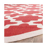 Courtyard Red and Bone 7'10" x 7'10" Sisal Weave Round Outdoor Area Rug