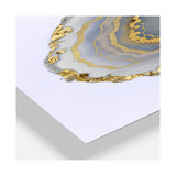 Golden Water Agate Print Large Fashion 3 Panels Wall Clock - 36" x 28" x 1"