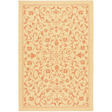 Courtyard Natural and Terra 6'7" x 6'7" Square Outdoor Area Rug