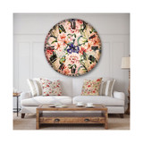Flower Oversized Round Metal Wall Clock - 36 x 36