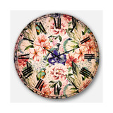Flower Oversized Round Metal Wall Clock - 36 x 36