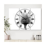 Rose ,Noma X-Ray Oversized Cottage 3 Panels Wall Clock - 38" x 38" x 1"