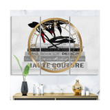 Fashionista Reads 3 Large Fashion 3 Panels Wall Clock - 23" x 23" x 1"
