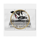 Fashionista Reads 3 Large Fashion 3 Panels Wall Clock - 23" x 23" x 1"