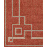 Alfresco ALF-9631 Rust 5'3" x 7'6" Area Rug, Indoor/Outdoor