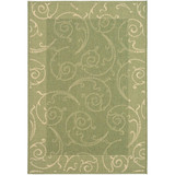 Courtyard Olive and Natural 7'10" x 7'10" Round Outdoor Area Rug