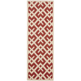 Courtyard Red and Bone 2'3" x 6'7" Runner Outdoor Area Rug