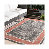 Alfresco ALF-9592 Black 5'3" x 7'6" Area Rug, Indoor/Outdoor