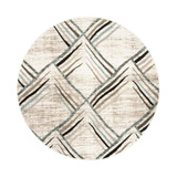 Amsterdam Cream and Charcoal 6'7" x 6'7" Round Outdoor Area Rug
