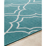Alfresco ALF-9653 Teal 2'3" x 11'9" Runner Area Rug, Indoor/Outdoor