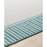 Alfresco ALF-9680 Teal 2'3" x 7'9" Runner Area Rug, Indoor/Outdoor