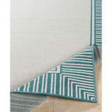 Alfresco ALF-9680 Teal 2'3" x 7'9" Runner Area Rug, Indoor/Outdoor