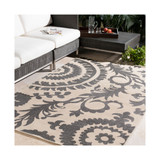 Alfresco ALF-9612 Black 2'3" x 7'9" Runner Area Rug, Indoor/Outdoor