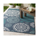 Alfresco ALF-9666 Charcoal 6' x 9' Area Rug, Indoor/Outdoor