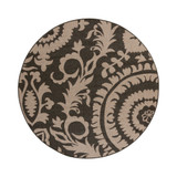 Alfresco ALF-9615 Black 5'3" Round Area Rug, Indoor/Outdoor